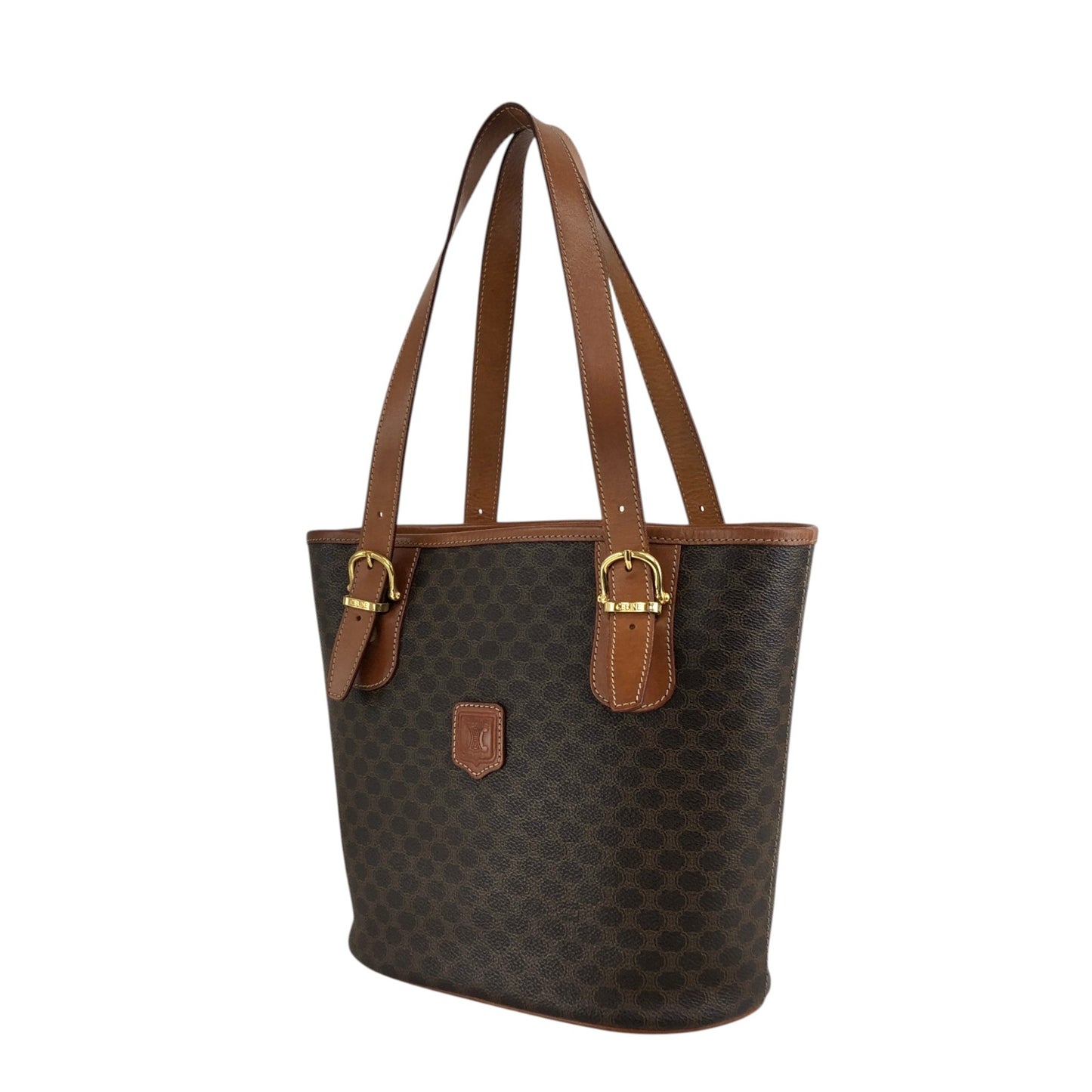 CELINE Macadam Blason Handbag Totebag Brown Vintage yemzhg