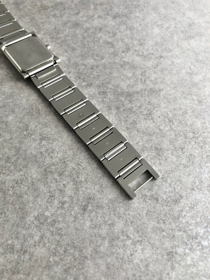 Yves Saint Laurent Logo Quartz Watch Silver Vintage c2rgcx