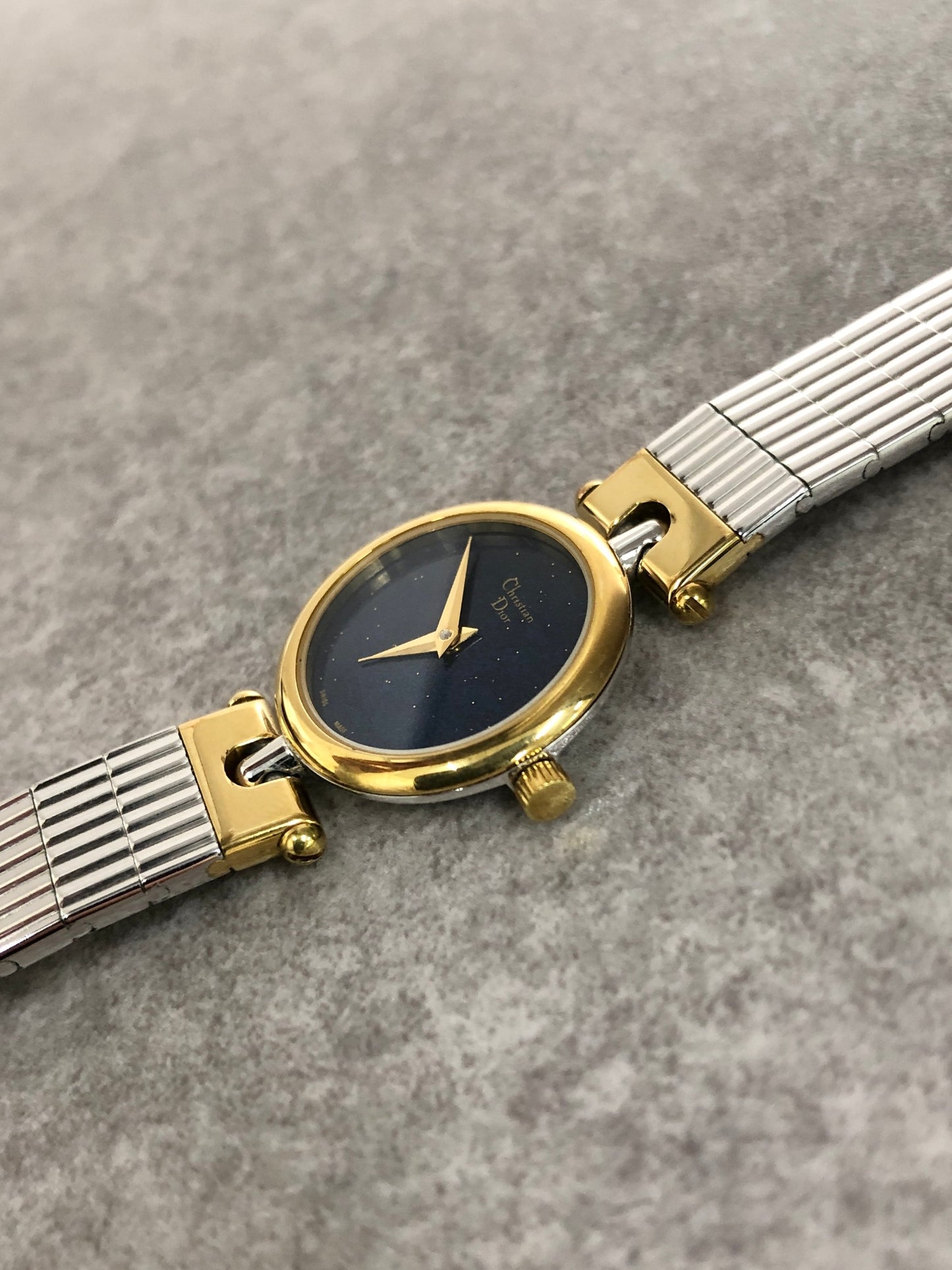 Christian Dior Logo Watch Silver×Gold 3025 Vintage fadvvc