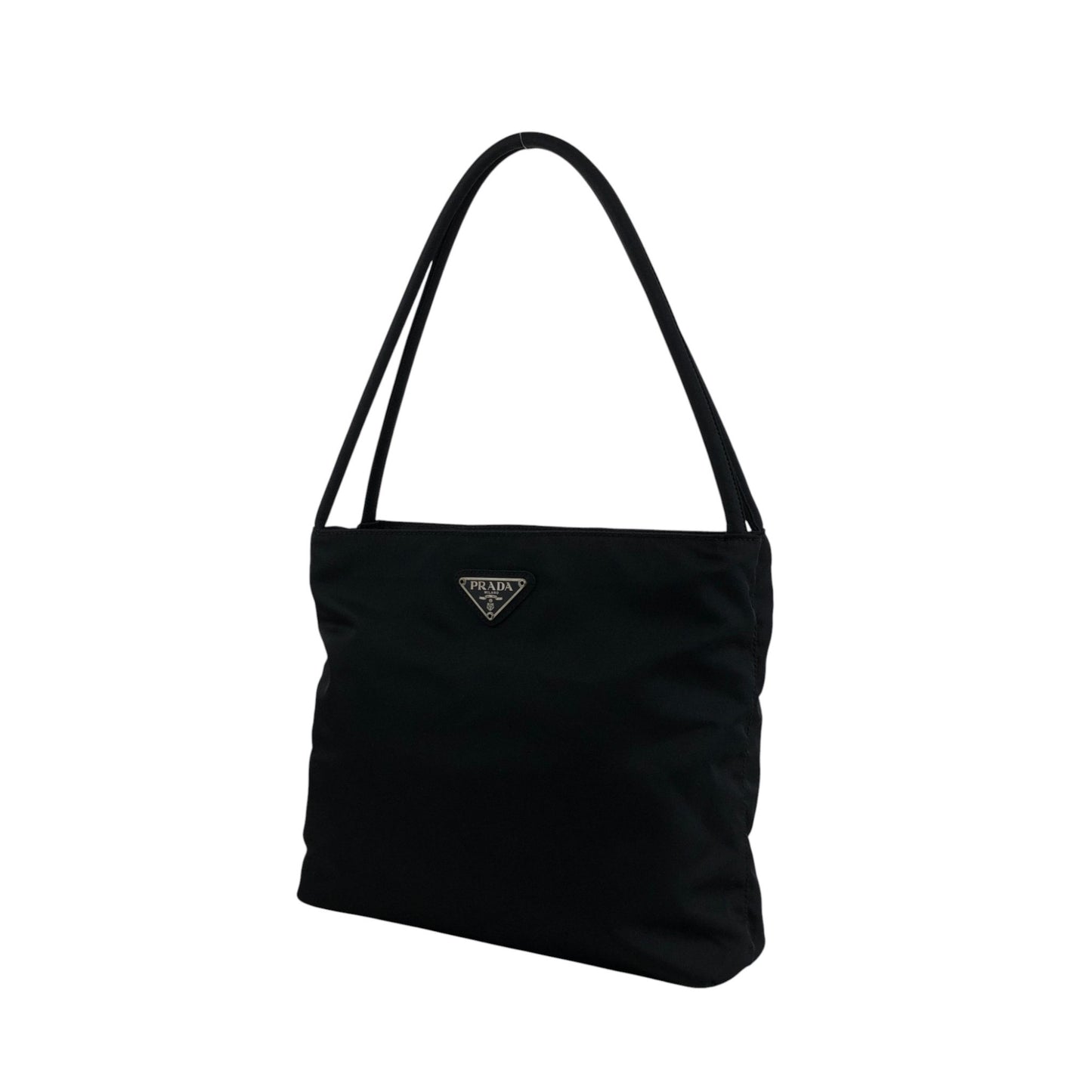PRADA Tessuto Triangle Logo Handbag Black Vintage niprvk