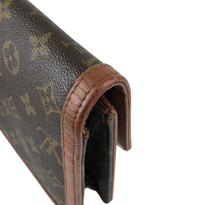 LOUIS VUITTON Monogram Clutch bag Brown Vintage 3pebsa