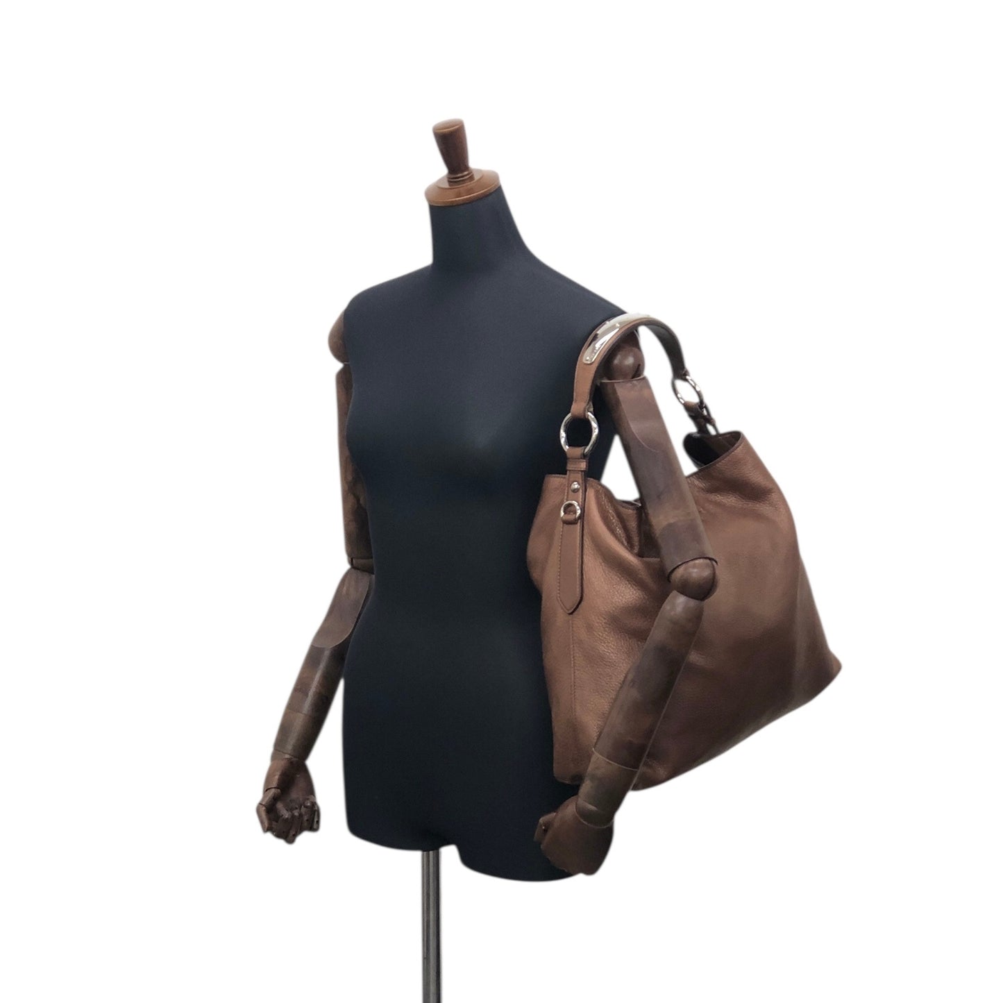 PRADA Logo Shoulder bag Hobobag Brown Vintage ufndas