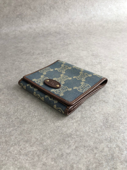 CELINE Paris Macadam Folded Wallet Indigo Vintage zbp5r8