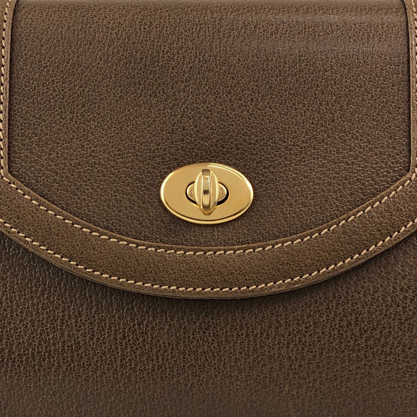 GUCCI Turn Lock Shoulder bag Brown Vintage 4k7hzd