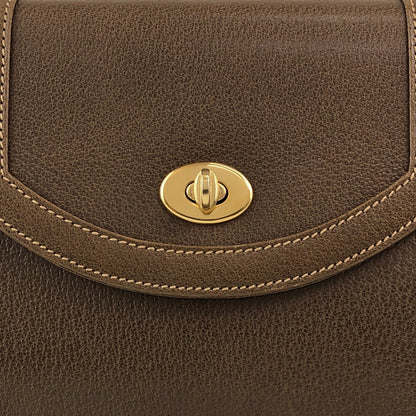 GUCCI Turn Lock Shoulder bag Brown Vintage 4k7hzd