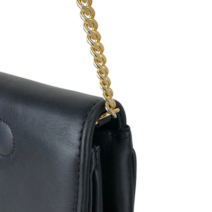 CELINE Triomphe Blason Chain Shoulder bag Black Vintage yfpji2