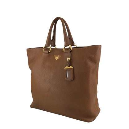PRADA Logo Two-way Totebag Shoulder bag Brown Vintage 38ggy4