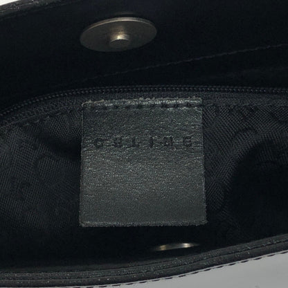 CELINE Logo Embossed Black Vintage psbni8