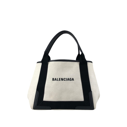 BALENCIAGA Handbag Totebag White×Black Vintage bpp756