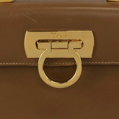 Salvatore Ferragamo Gancini Two-way Handbag Shoulder bag Brown Vintage 6t6kdf