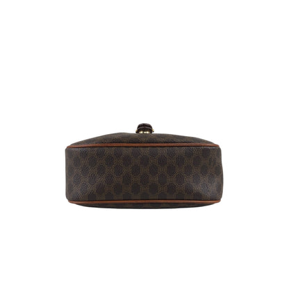 CELINE Macadam Blason Front Buckle Shoulder bag Brown Vintage iv3thu