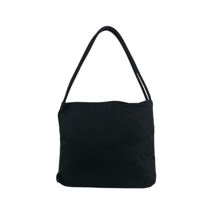PRADA Triangle Logo Handbag Black Vintage sfzwud