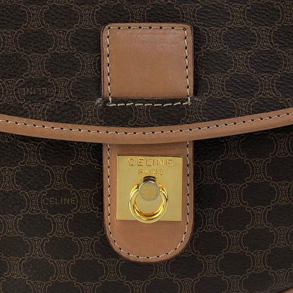 CELINE Macadam Gancini Shoulder bag Brown Vintage ymrfek