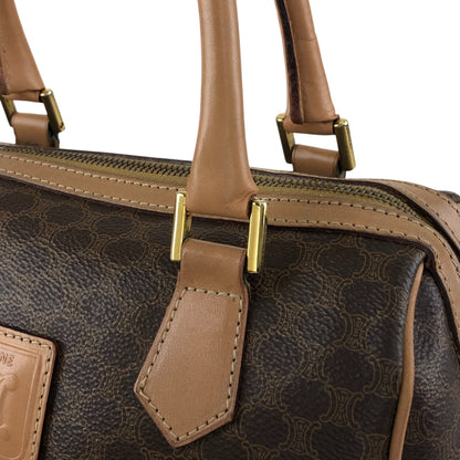 CELINE Macadam Triomphe Handbag Boston bag Brown Vintage 7bmypd