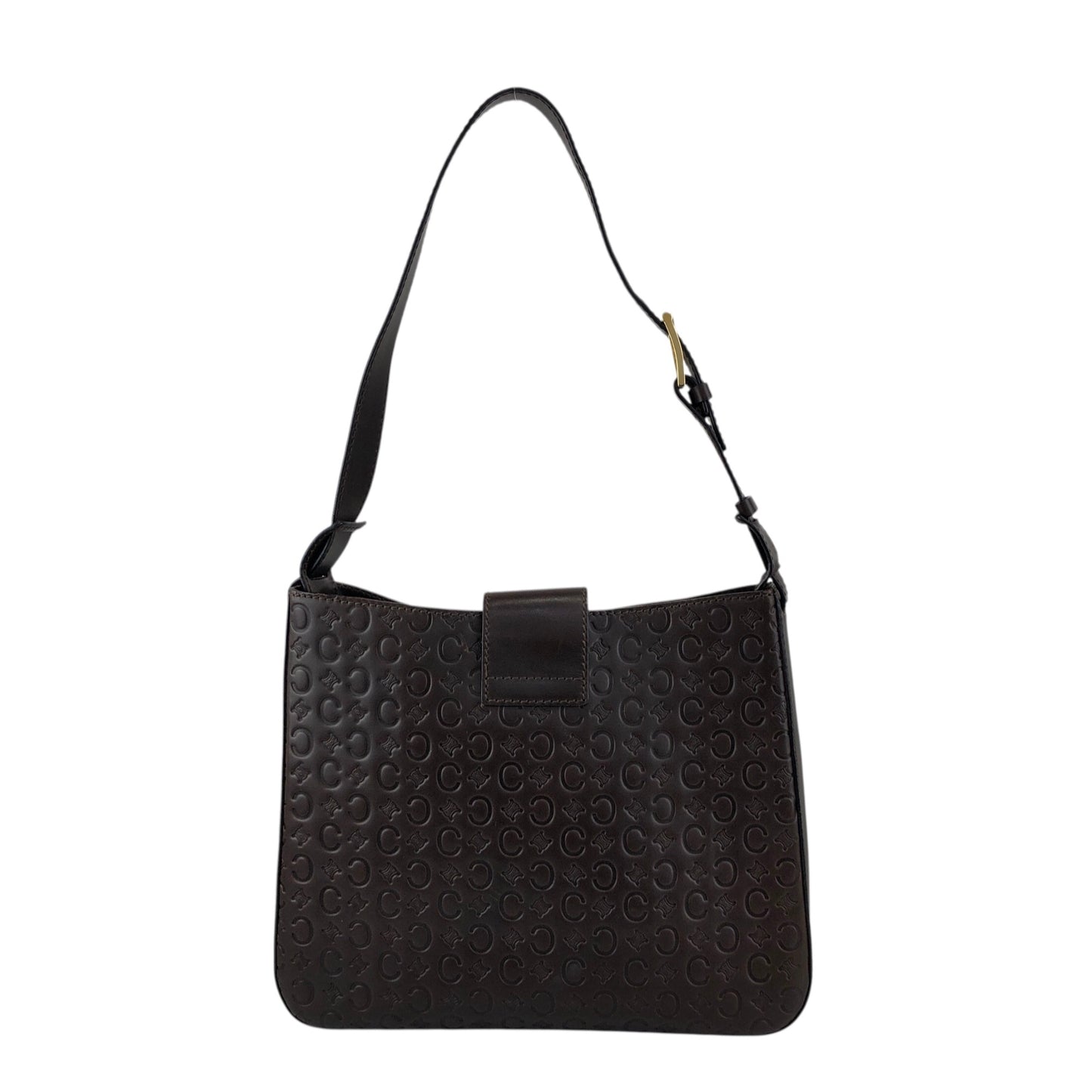 CELINE Blason Turn Lock Shoulder bag Brown Vintage txixub