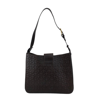 CELINE Blason Turn Lock Shoulder bag Brown Vintage txixub