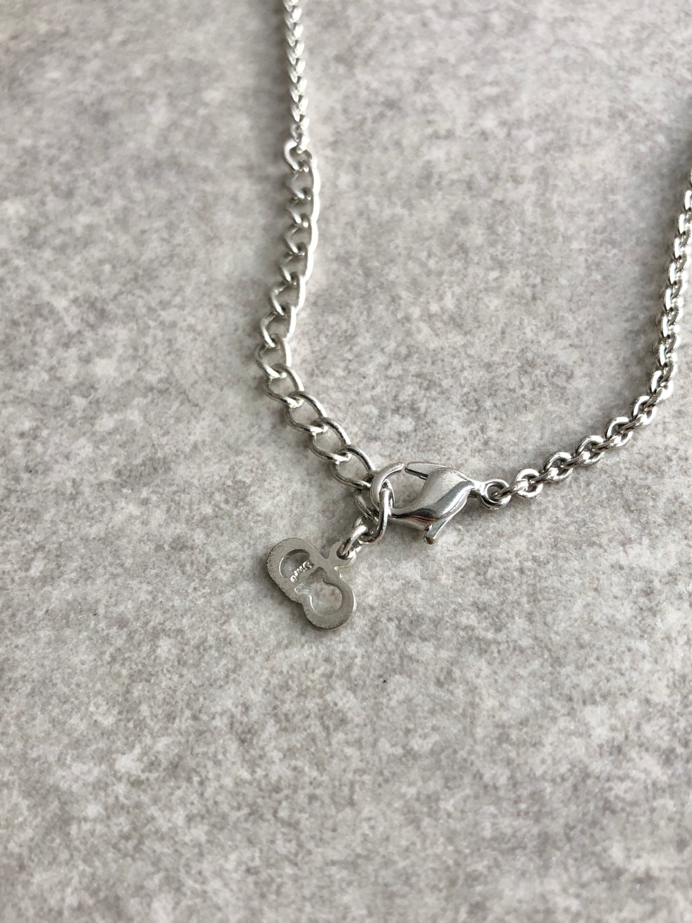 Christian Dior Logo Charm Necklace Silver Vintage 6kt6mz