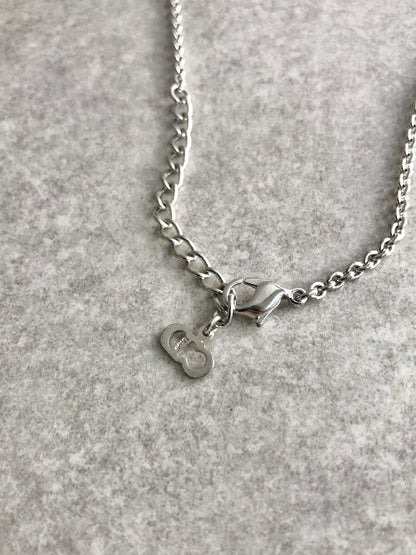 Christian Dior Logo Charm Necklace Silver Vintage 6kt6mz