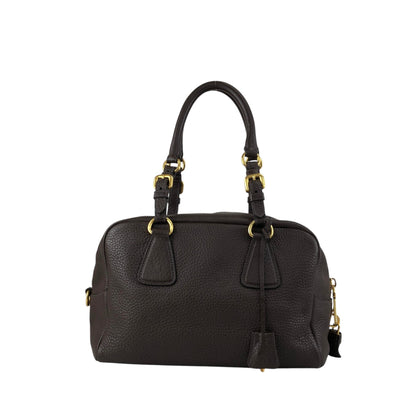 PRADA Logo Handbag Shoulder bag Brown Vintage wddeyg