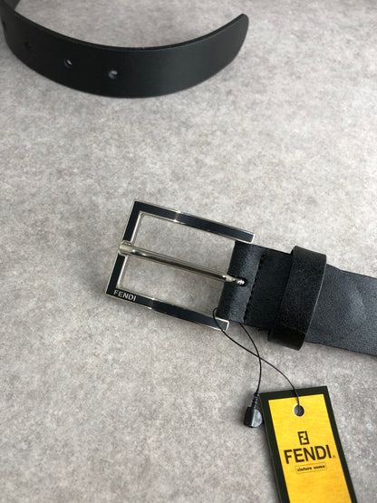 FENDI Logo Belt Black Vintage bbih28
