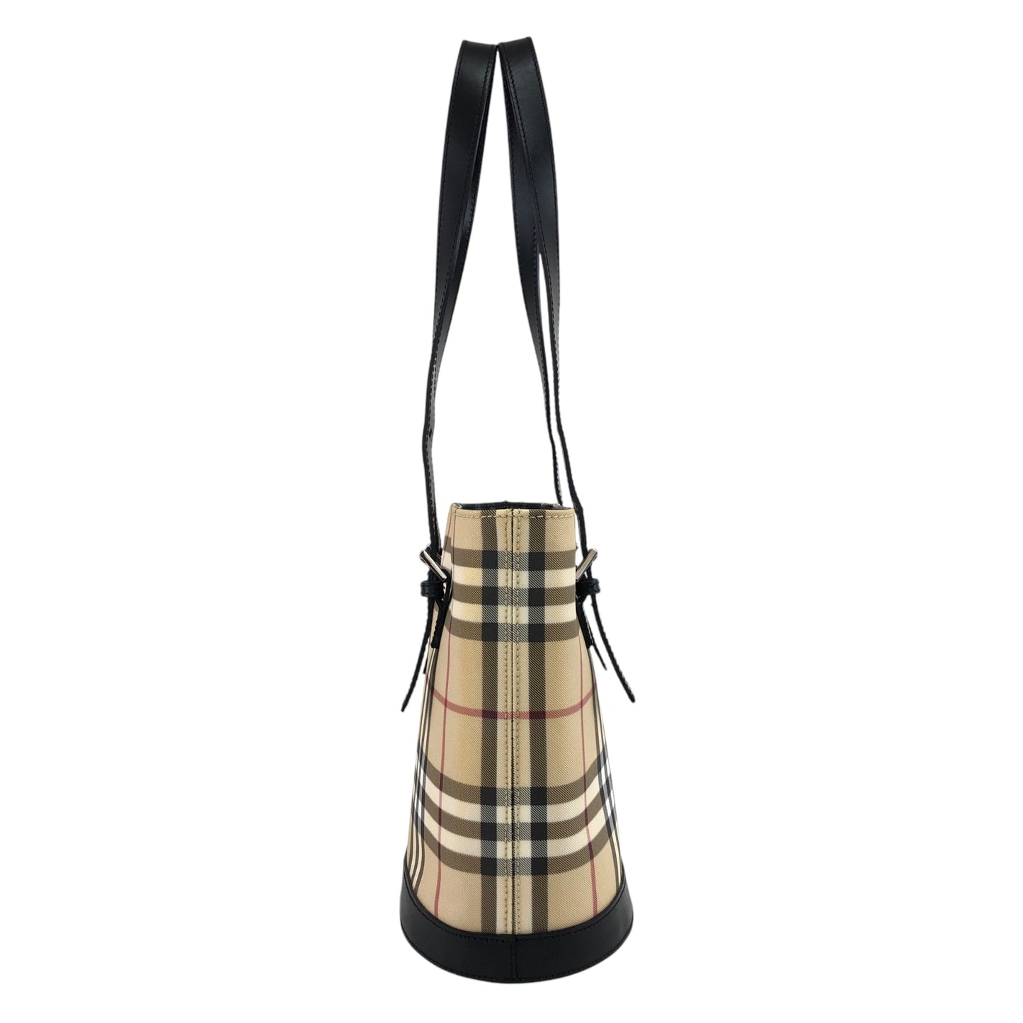 BURBERRY Check Totebag Beige×Black Vintage axf6bg