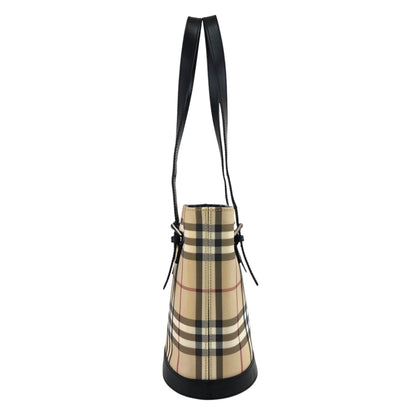 BURBERRY Check Totebag Beige×Black Vintage axf6bg