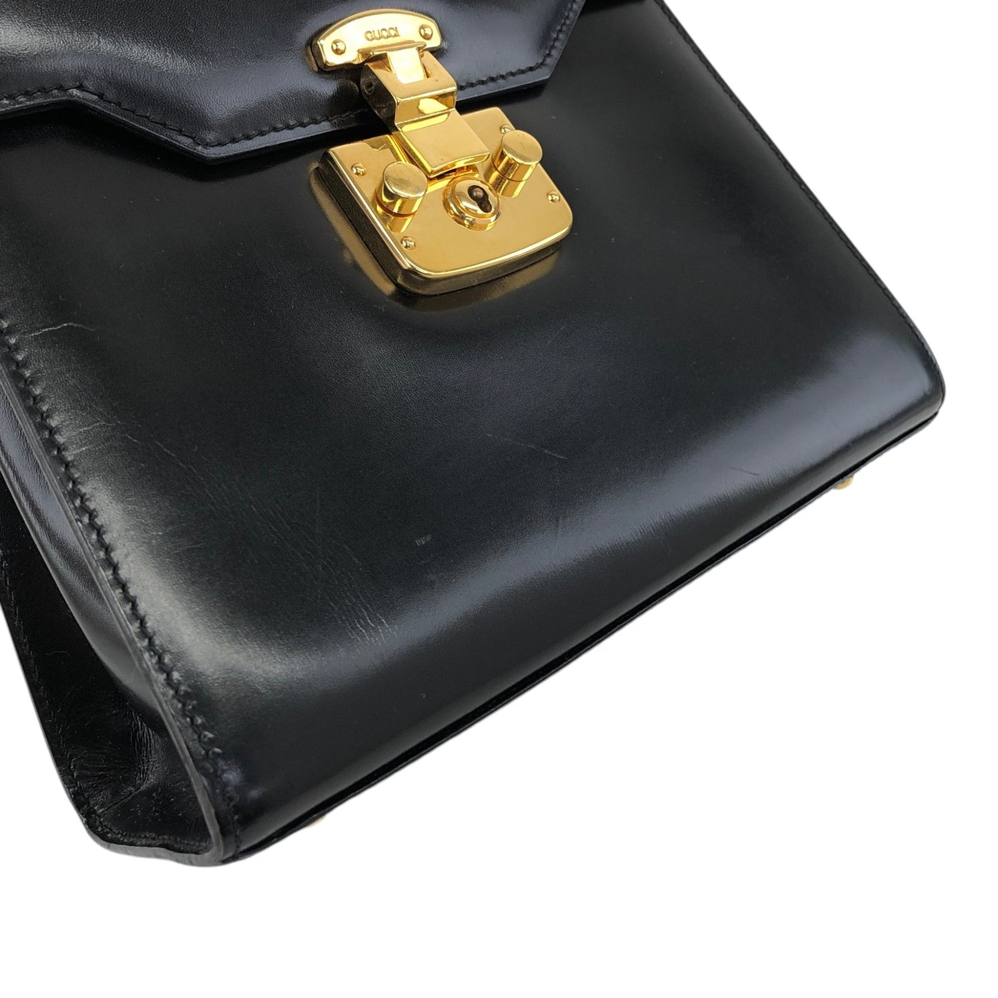 GUCCI Lady Lock Two-wayHandbag Shoulder bag Black Vintage uiedgd