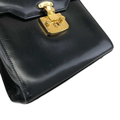 GUCCI Lady Lock Two-wayHandbag Shoulder bag Black Vintage uiedgd