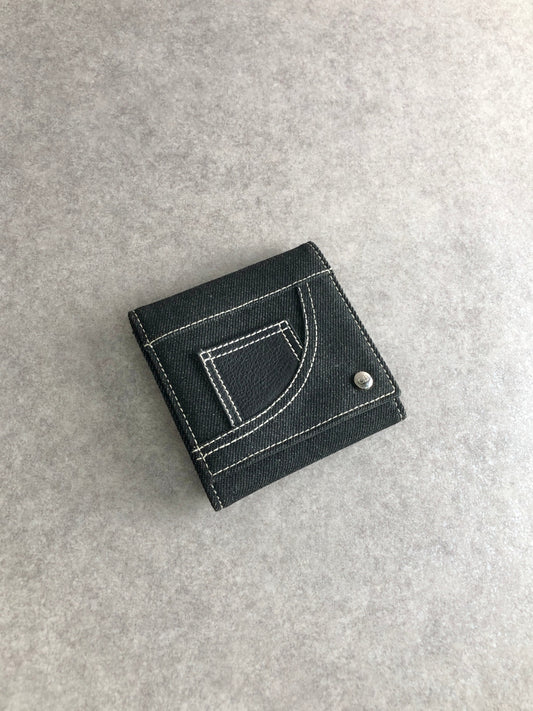 Christian Dior CD Logo Trifold Wallet Black Vintage 3wudpt