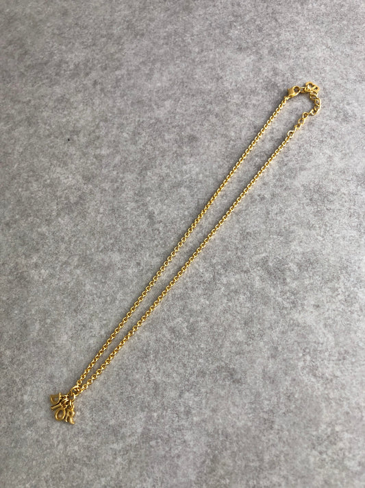 Christian Dior Charm Logo Necklace Gold Vintage 5imhkr