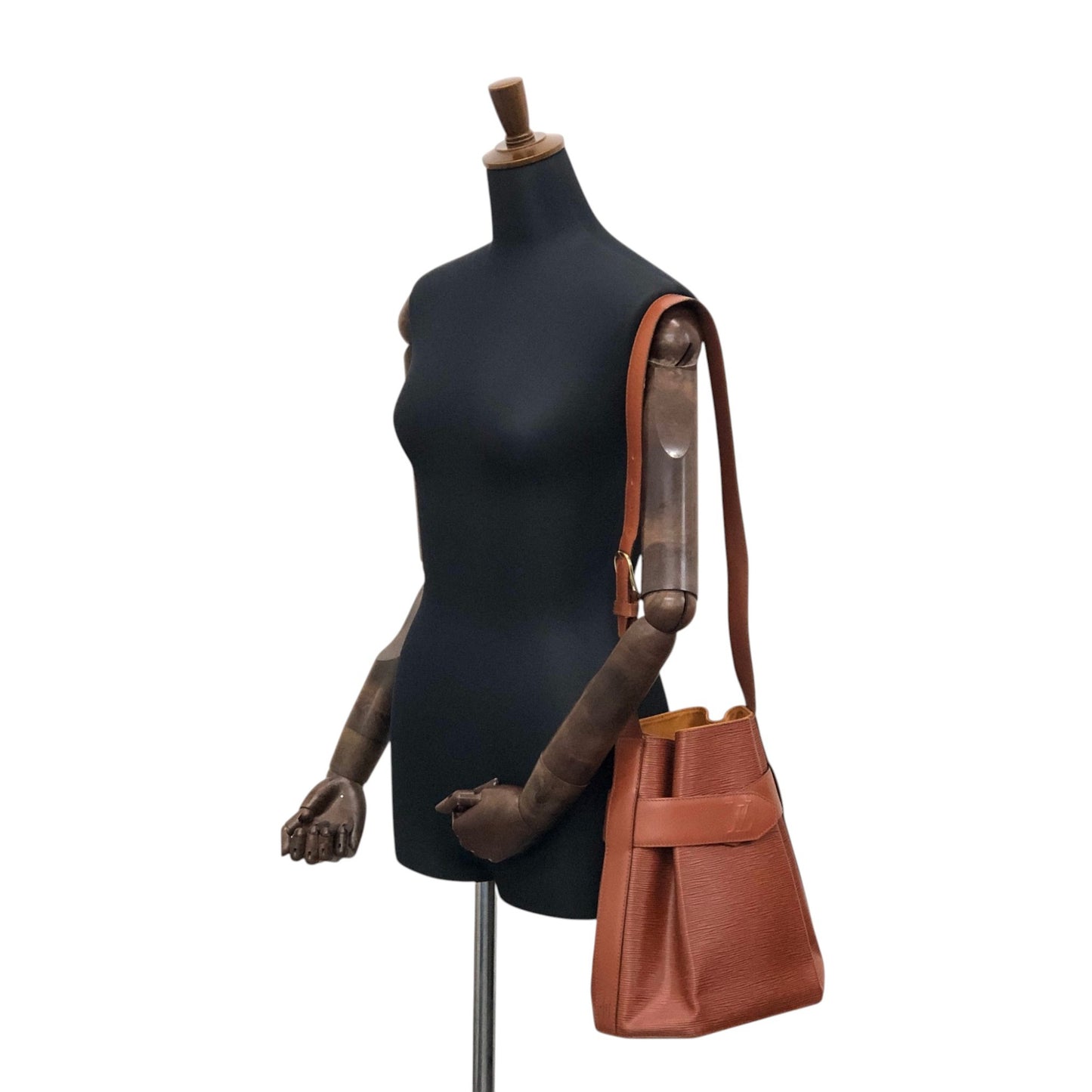 LOUIS VUITTON Epi Drawstring Shoulder bag Brown Vintage t3tdjx
