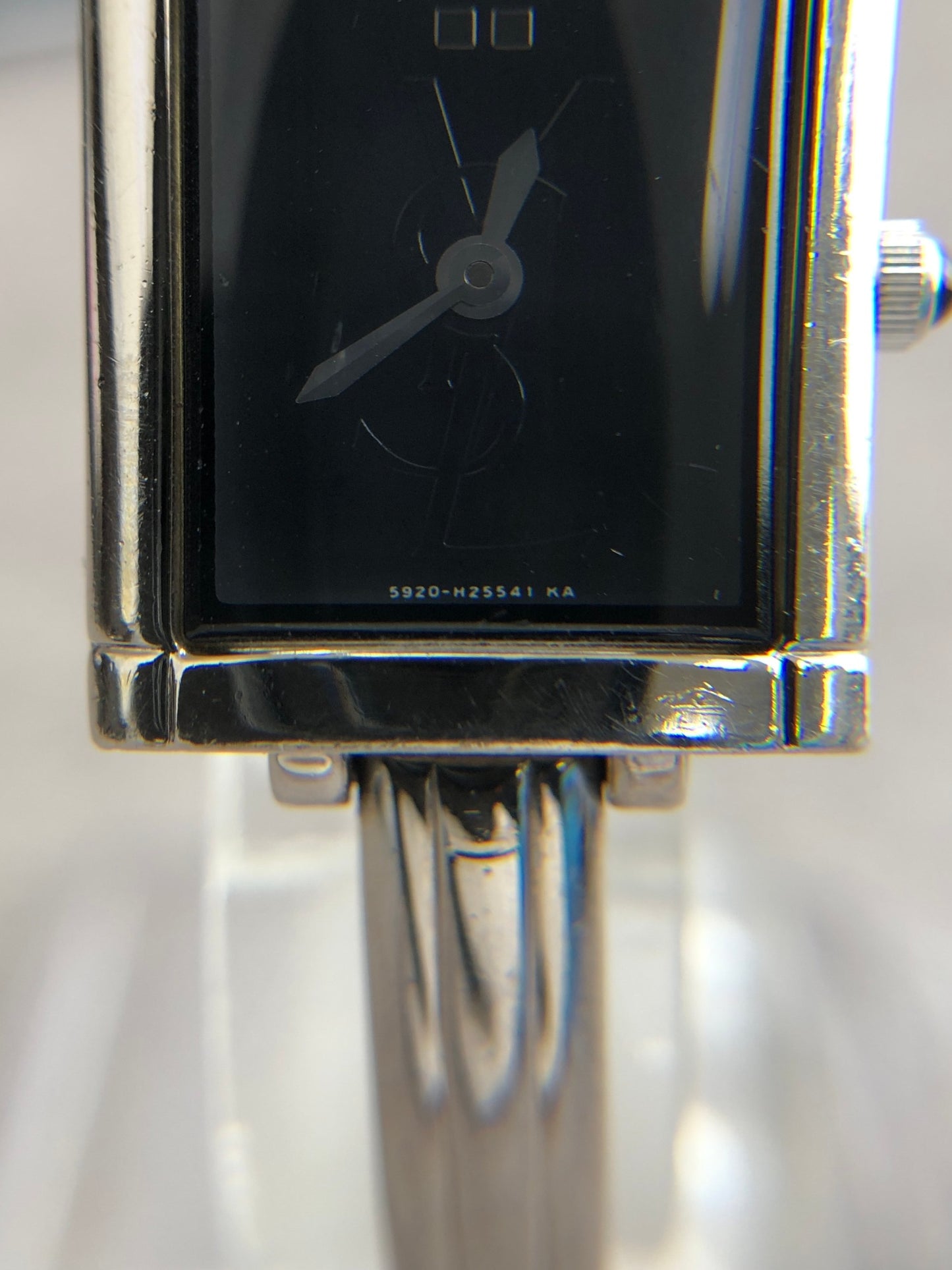 Yves Saint Laurent Quartz Watch Silver×Black 5920-H15441 Vintage 3i4dv4