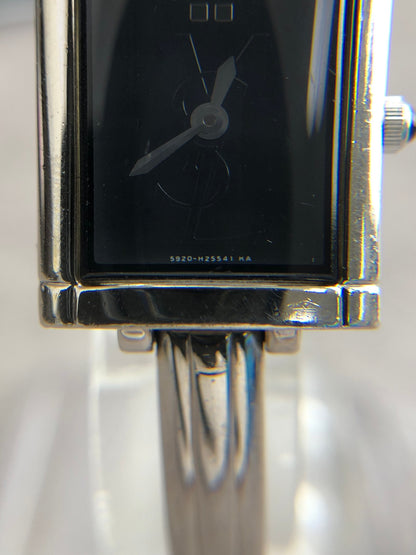 Yves Saint Laurent Quartz Watch Silver×Black 5920-H15441 Vintage 3i4dv4
