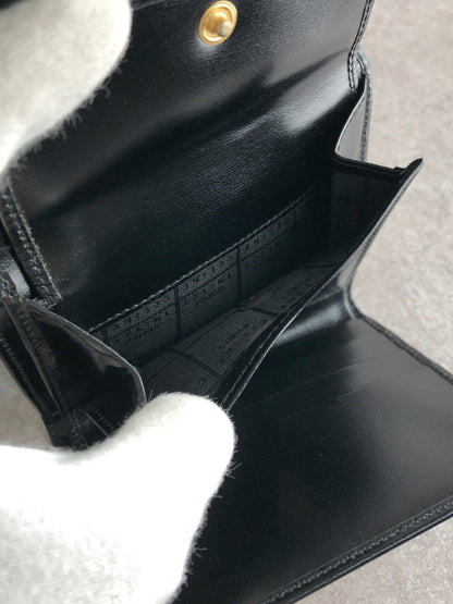 CELINE Gancini Trifold Wallet Black Vintage 6xspmn