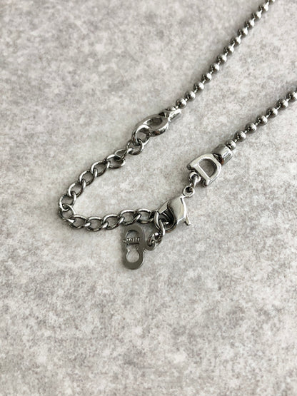 Christian Dior Logo Motif Bracelet Silver Vintage xrmcpn