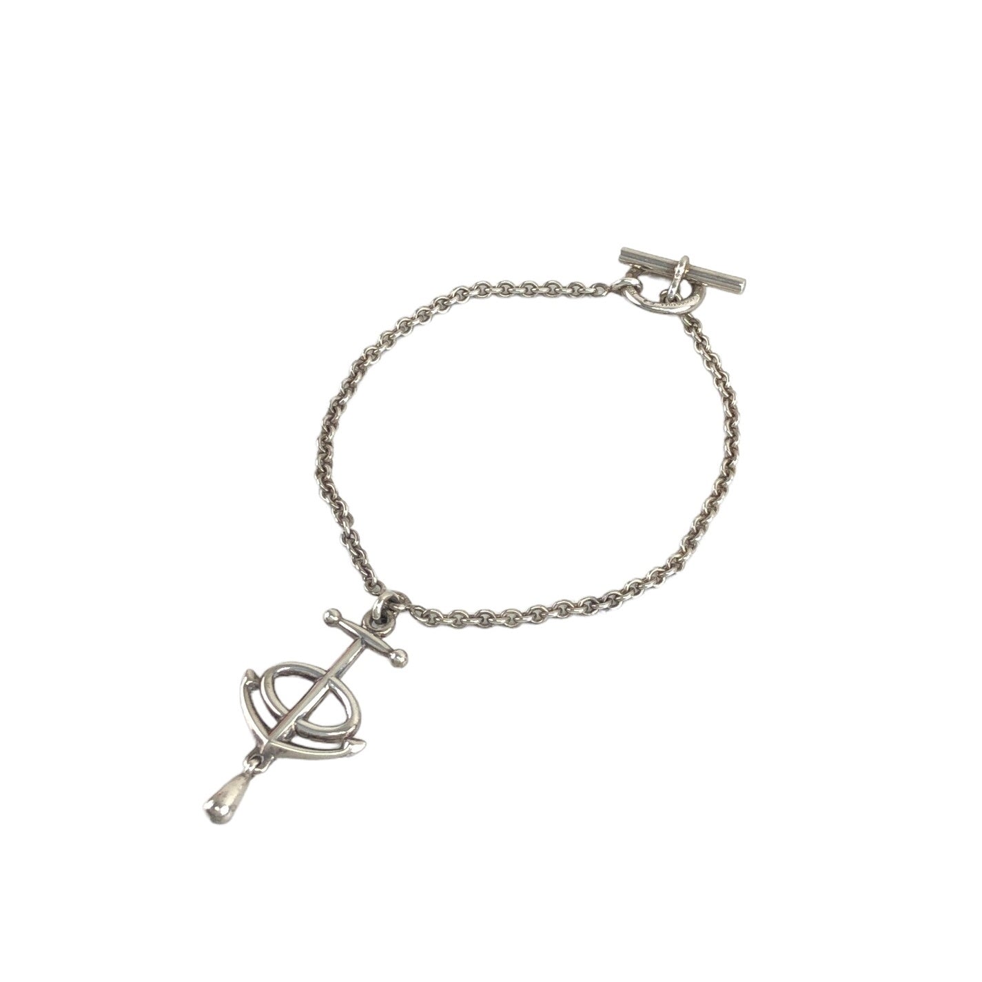 HERMES Chaine d'ancre Bracelet Silver Vintage 925 5xaa46
