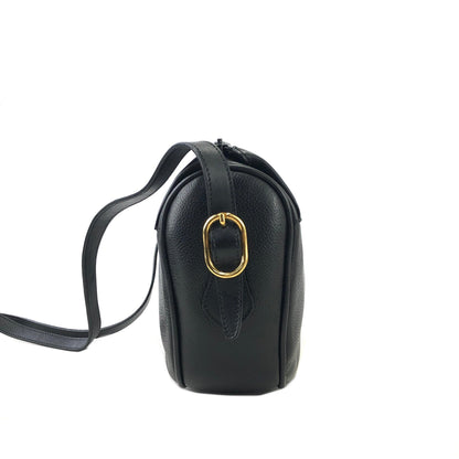 GUCCI Logo Leather Crossbody Shoulder bag Black Vintage ripwn7