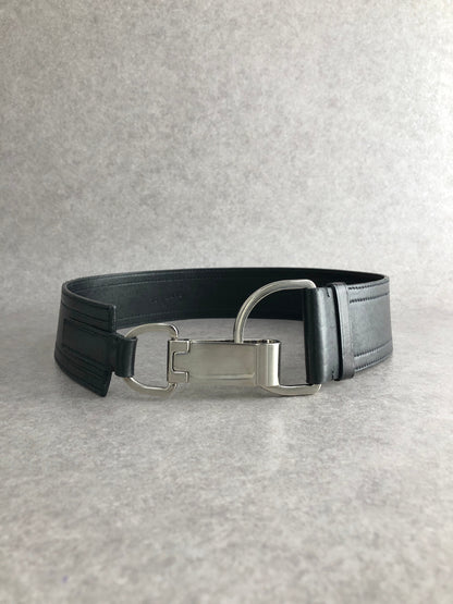 PRADA Logo Belt Black Vintage mverzc