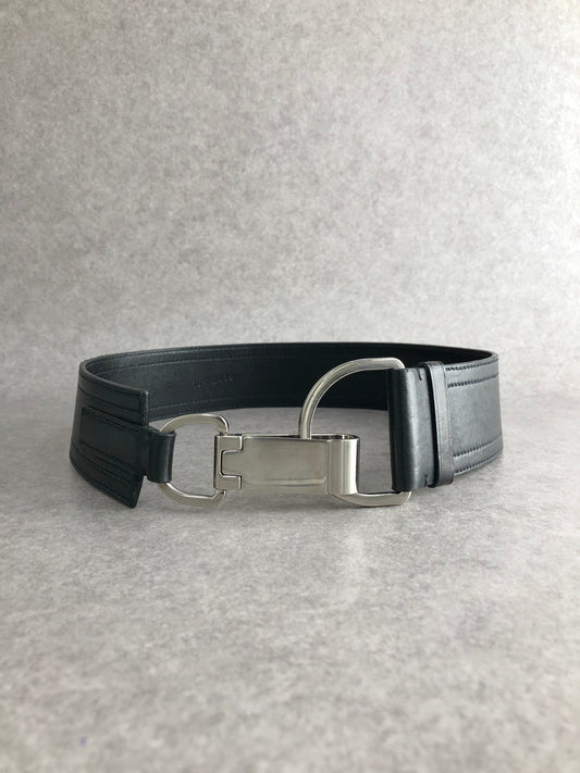 PRADA Logo Belt Black Vintage mverzc