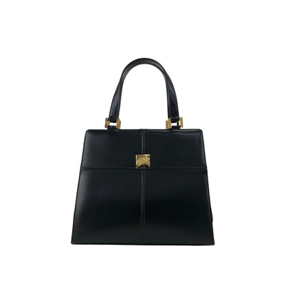 Yves Saint Laurent Logo Top Handle Handbag Black Vintage 8d84s4