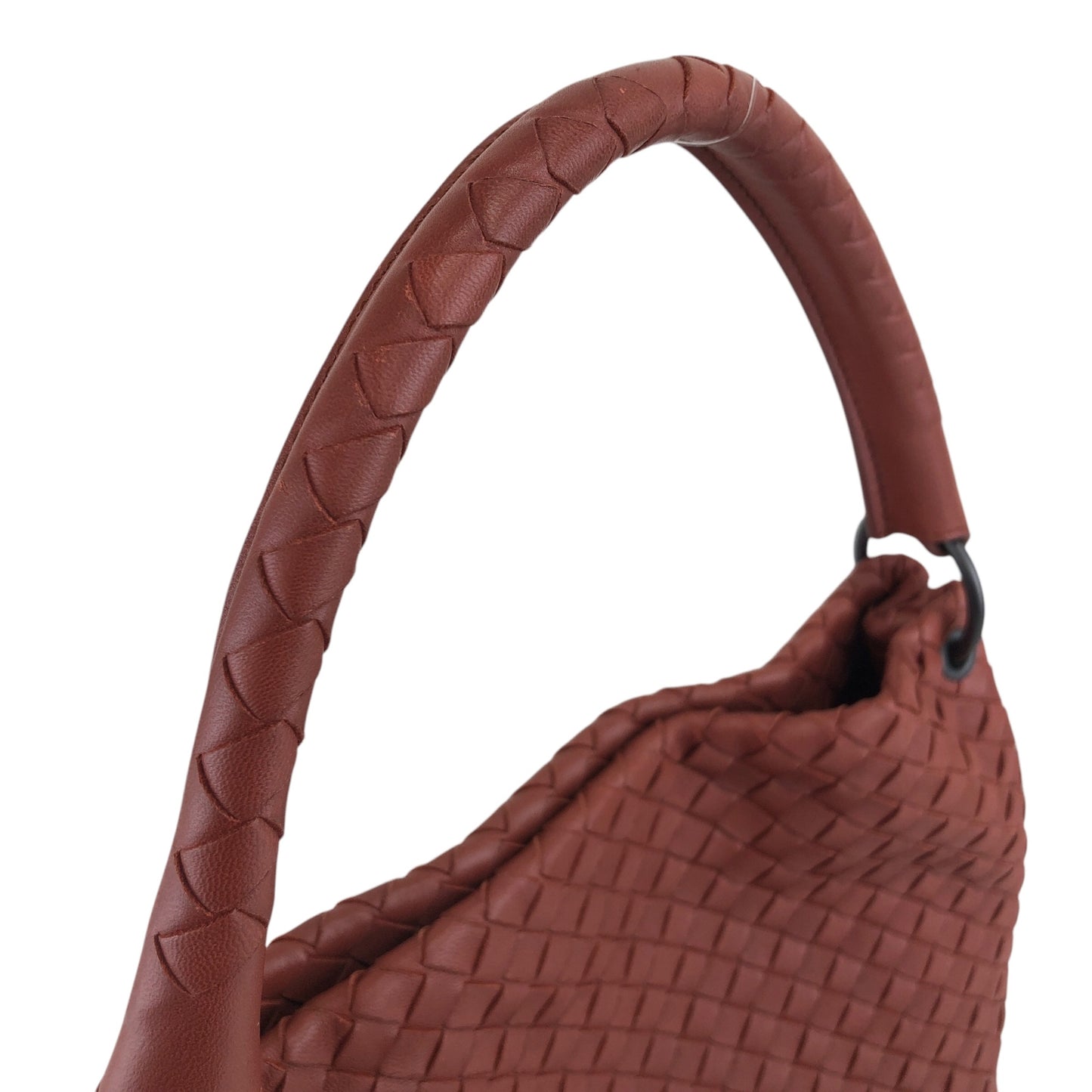 Bottega Veneta Intrecciato Shoulder bag Red Brown Vintage fhdvnr