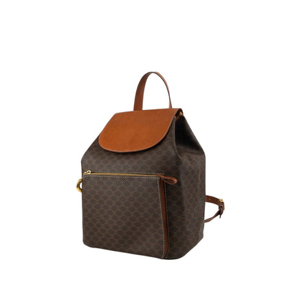 CELINE Macadam Triomphe Flap Backpack Brown Vintage mesz66