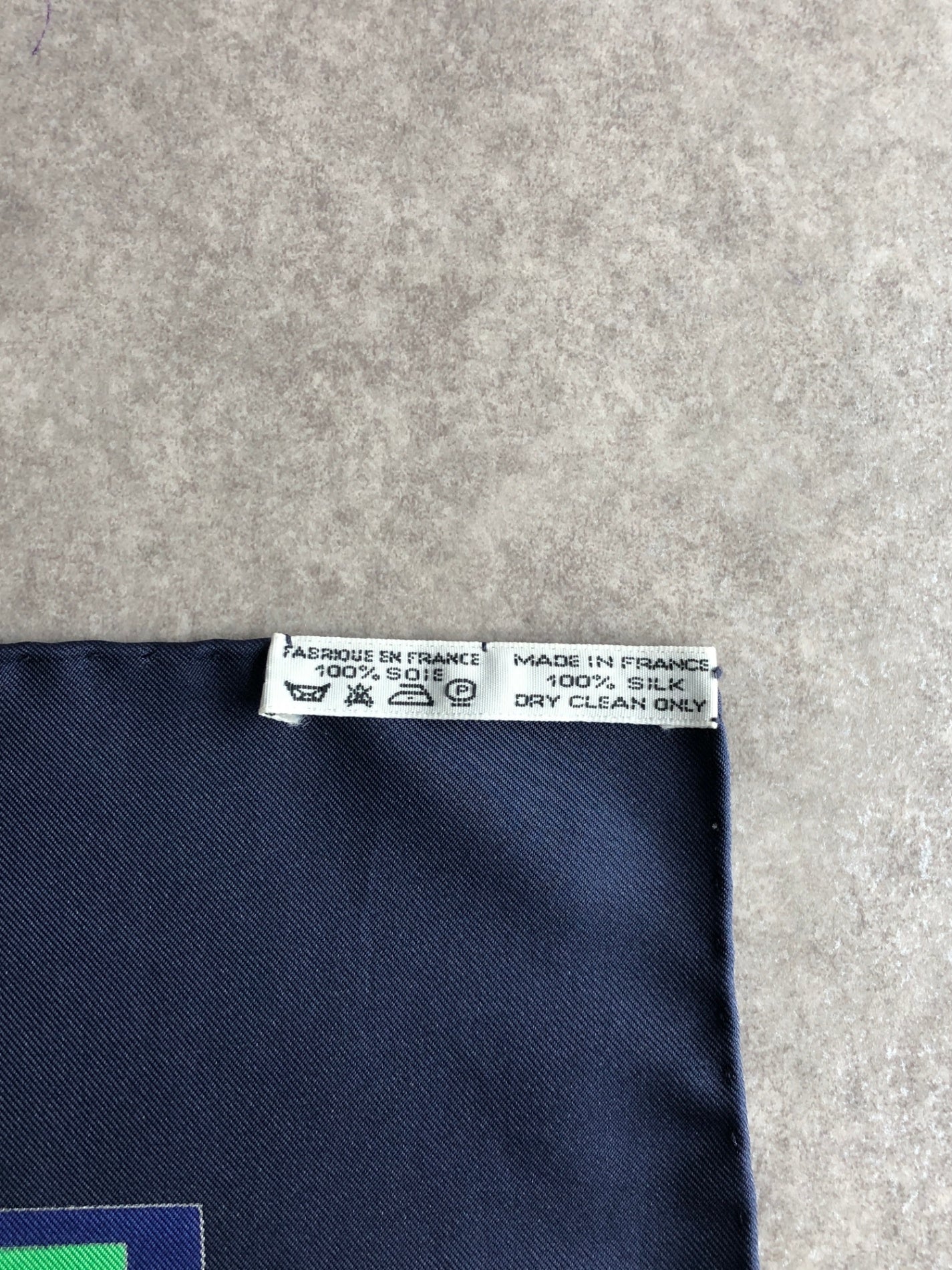 HERMES SILK Scarf Navy Mors & Filets Vintage uk668y
