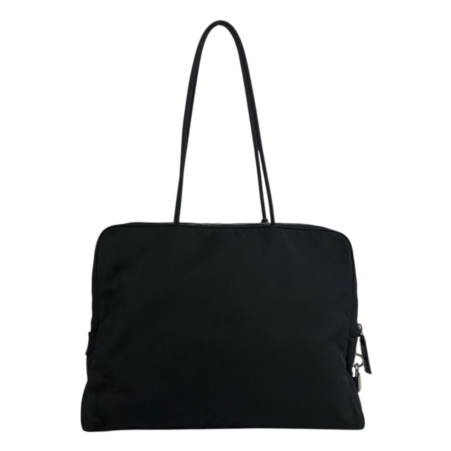 PRADA Triangle Logo Padlock Totebag Black Vintage ggz5as