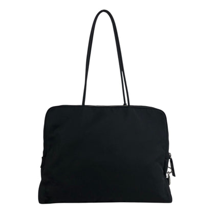 PRADA Triangle Logo Padlock Totebag Black Vintage ggz5as
