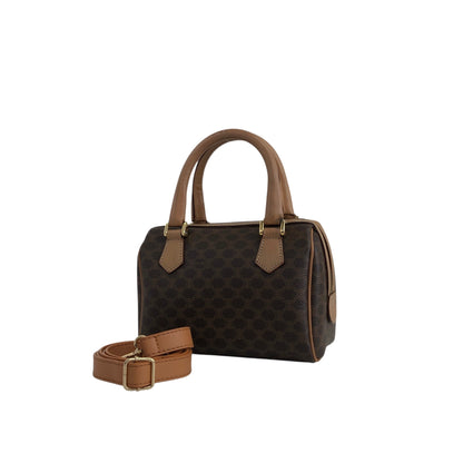 CELINE Macadam Two-way Handbag Shoulder bag Brown Vintage jjjan3
