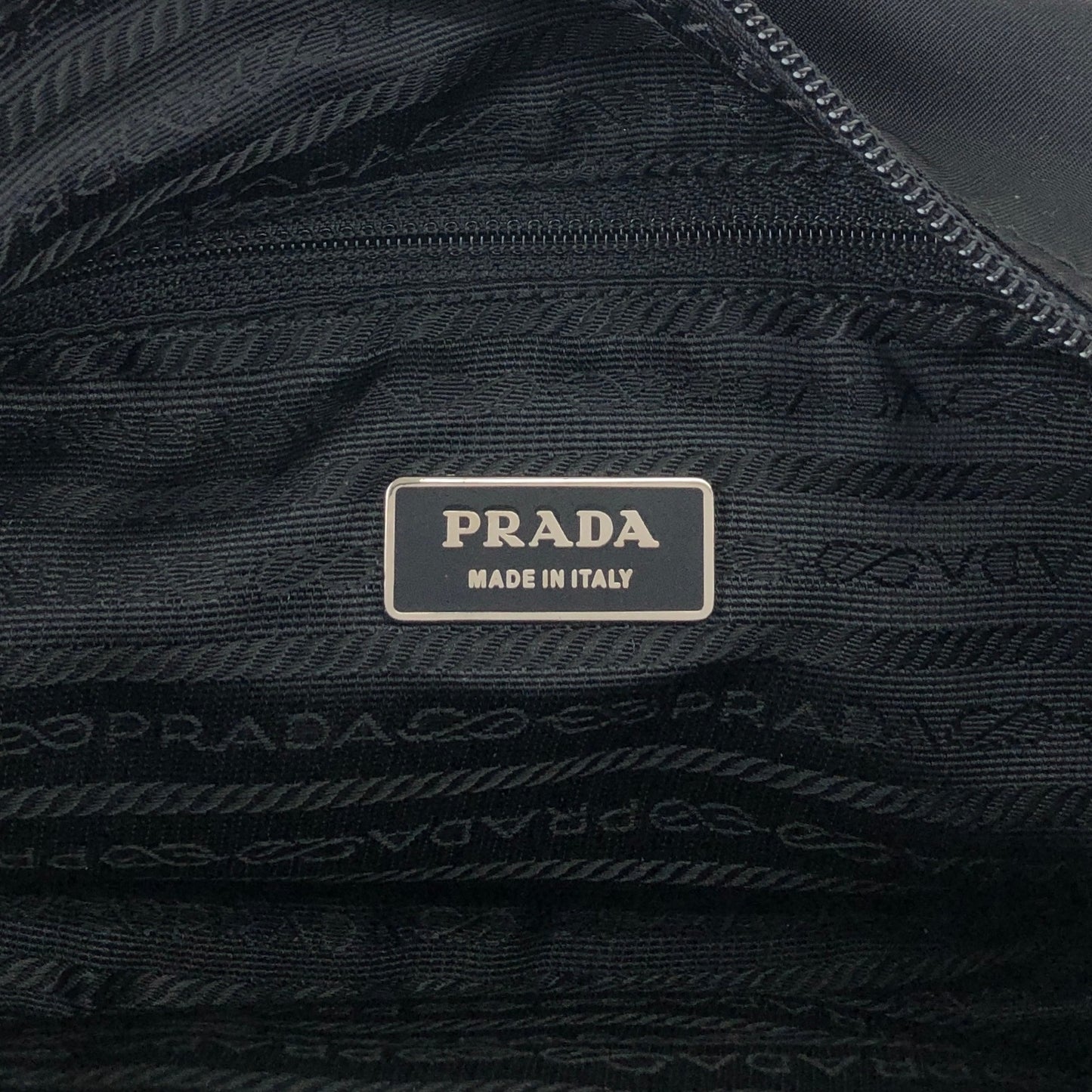 PRADA Tessuto Triangle Logo Shoulder bag Black Vintage wm6a24