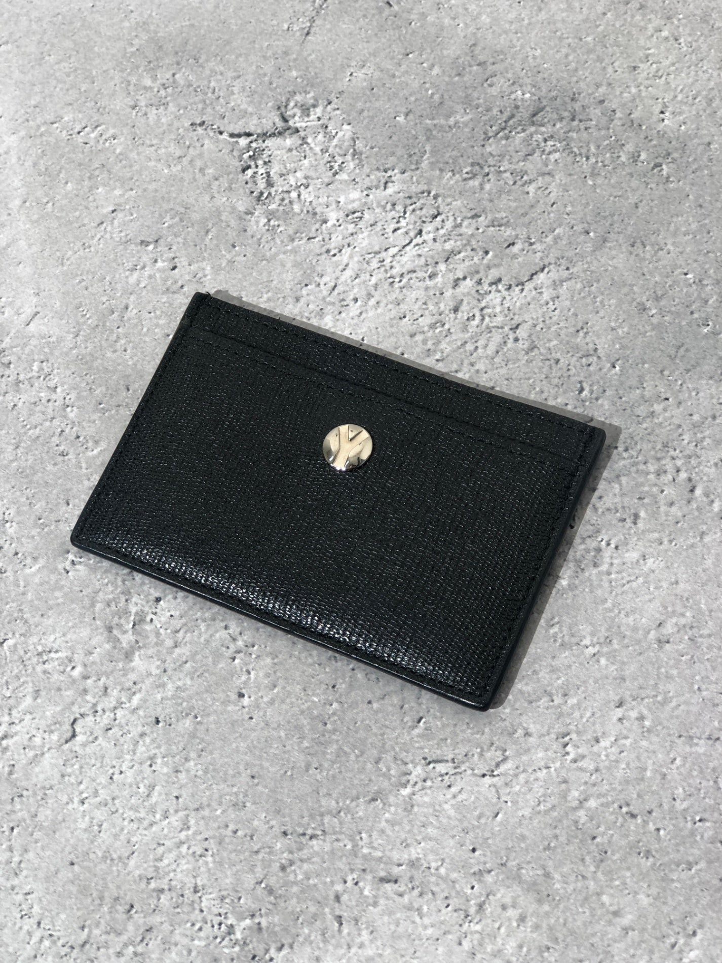 Yves Saint Laurent Leather Card holder Black Vintage 4bm2fd