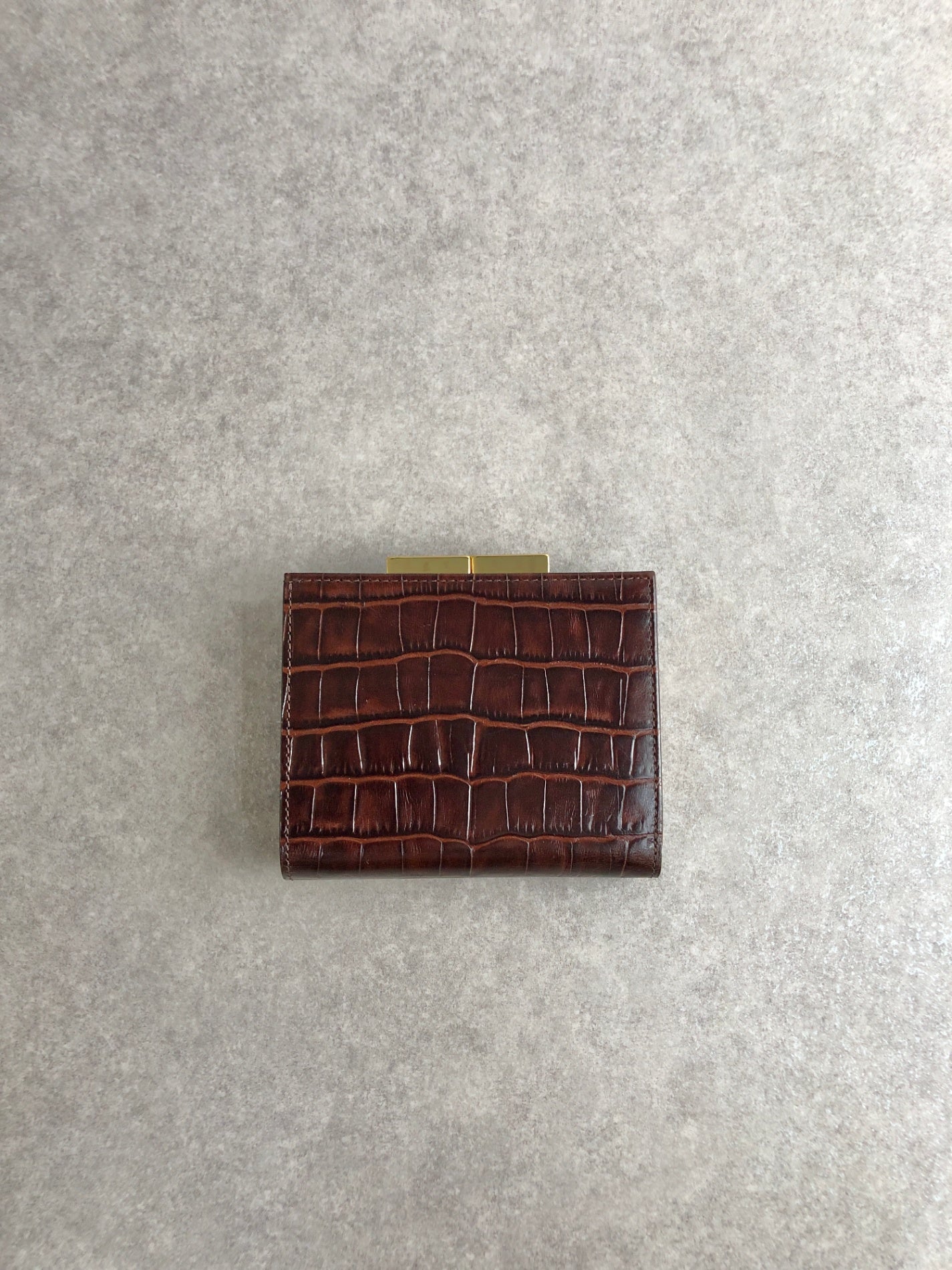 Yves Saint Laurent Logo Metal Clasp Folded Wallet Brown Vintage m5y3xv