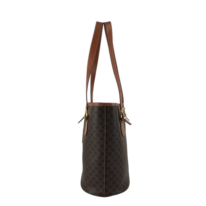 CELINE Macadam Blason Handbag Totebag Brown Vintage rfx5gg
